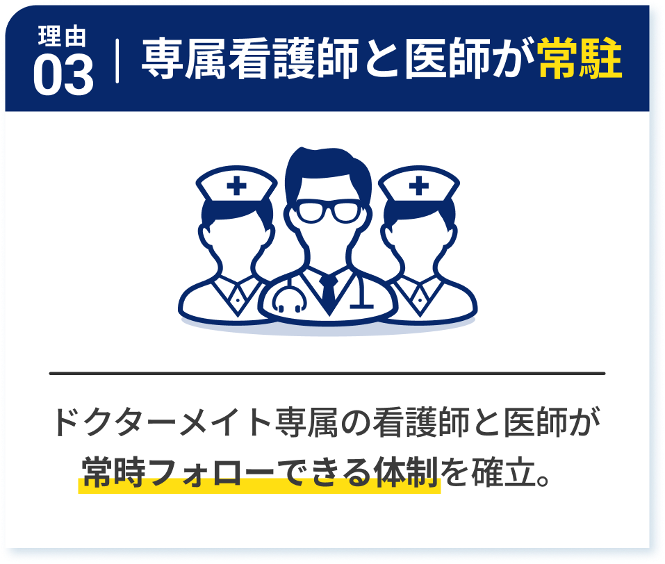 理由03 専属看護師と医師が常駐